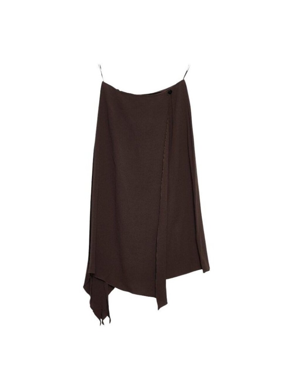 Chanel Pleated Wrap Skirt Brown